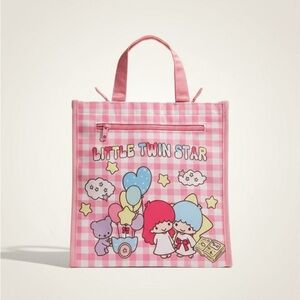 Sanrio Little Twin Stars Pink Gingham Tote Bag 💗⭐